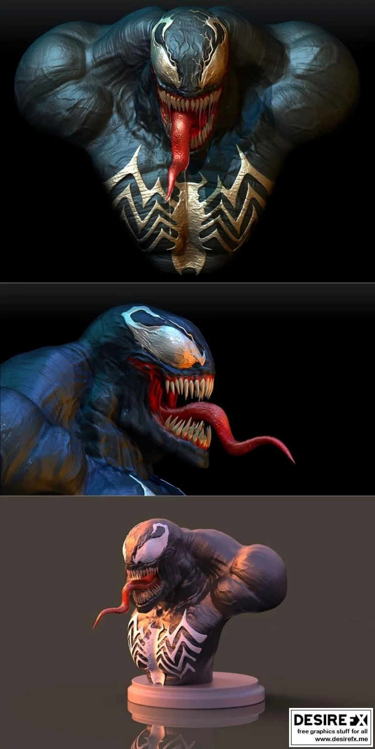 毒液雕像 - 3D打印模型|Venom Statue – 3D Print Model