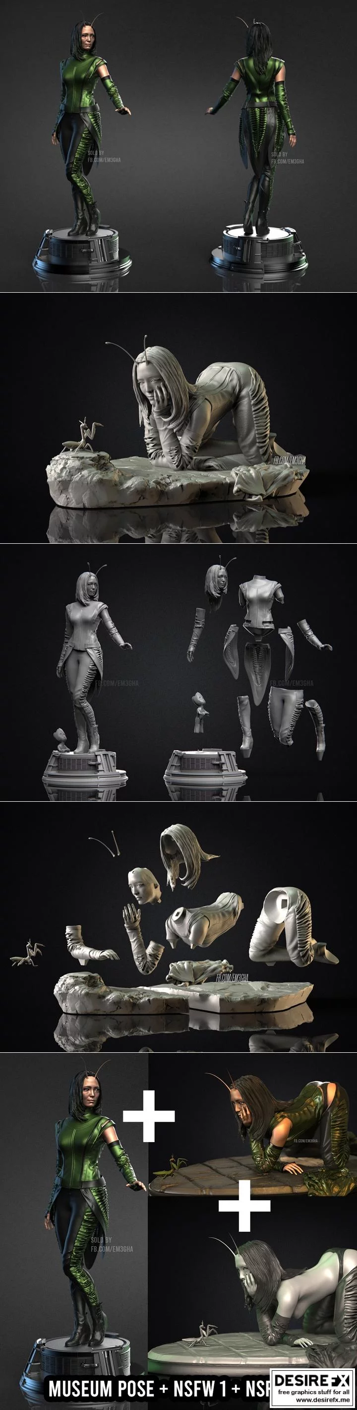 Mantis - 动漫游戏角色3D打印模型|Mantis – 3D Print Model