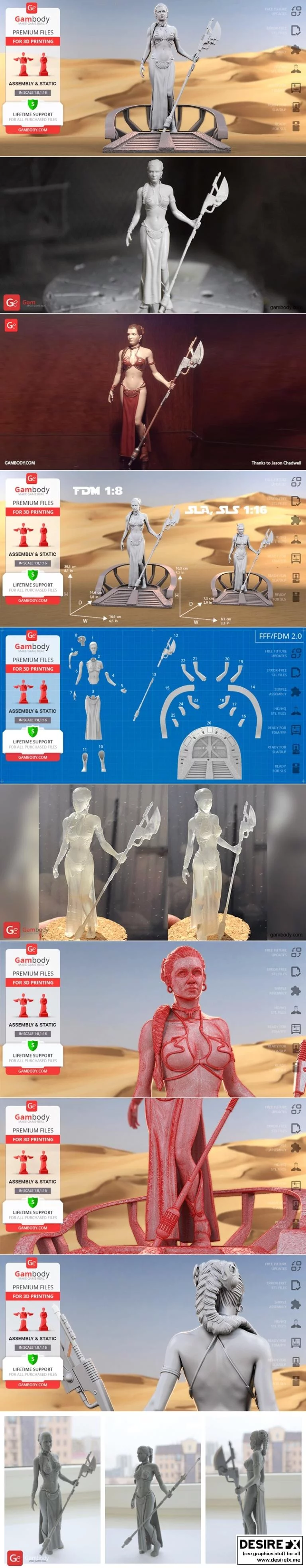 莱娅公主 3D打印模型|Princess Leia – 3D Print Model