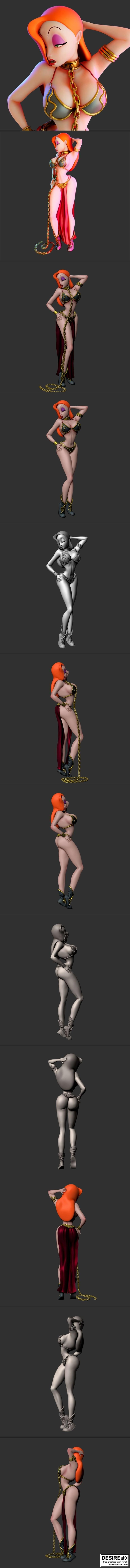 公主杰西卡奴隶女孩 3D打印模型|Princess Jessica Slave Girl – 3D Print
