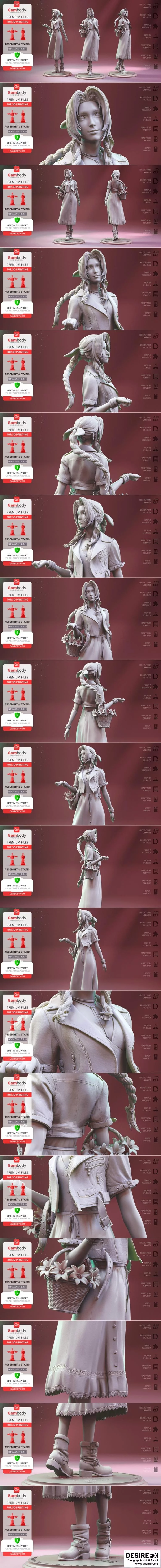 Aerith Gainsborough 3D打印模型|Aerith Gainsborough – 3D Print Model