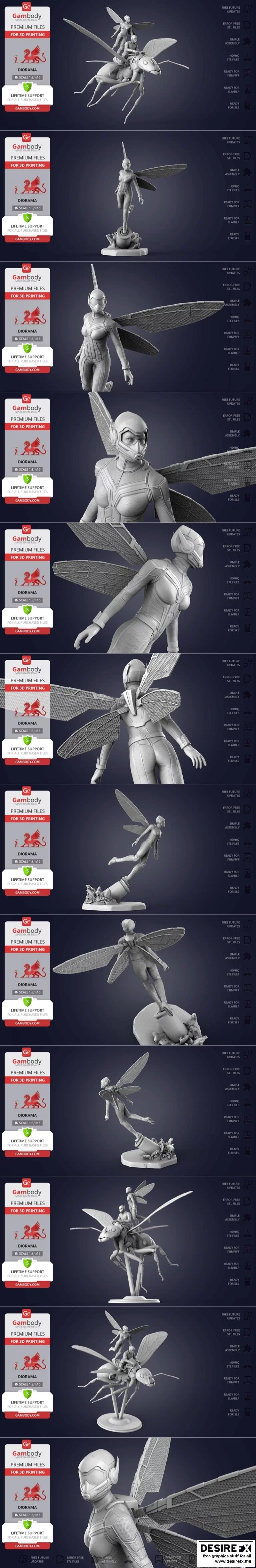 蜂类模型3D打印作品：The Wasp|The Wasp – 3D Print Model