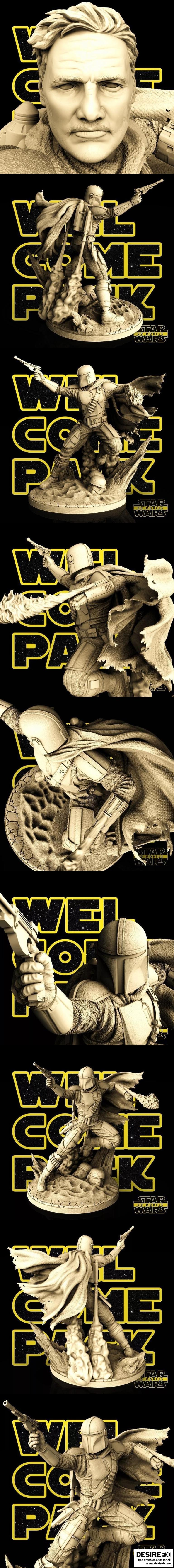 星球大战——曼达洛人——3D打印模型|Star Wars – The Mandalorian – 3D Print Model