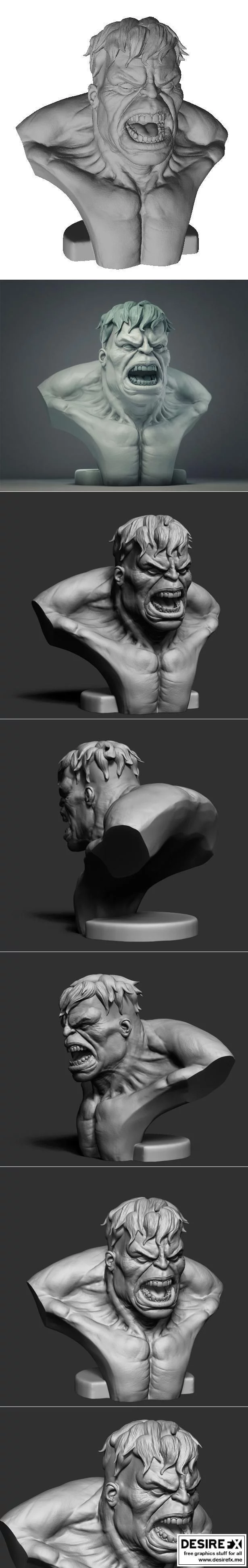Hulk模型3D打印版|Hulk Bust – 3D Print Model