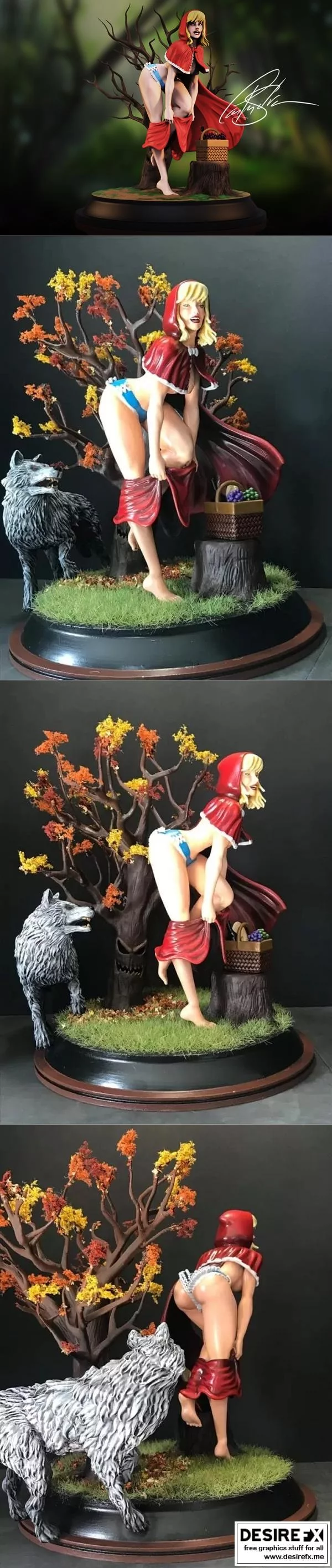 红衣少女 3D打印模型|Red Riding Hood – 3D Print Model