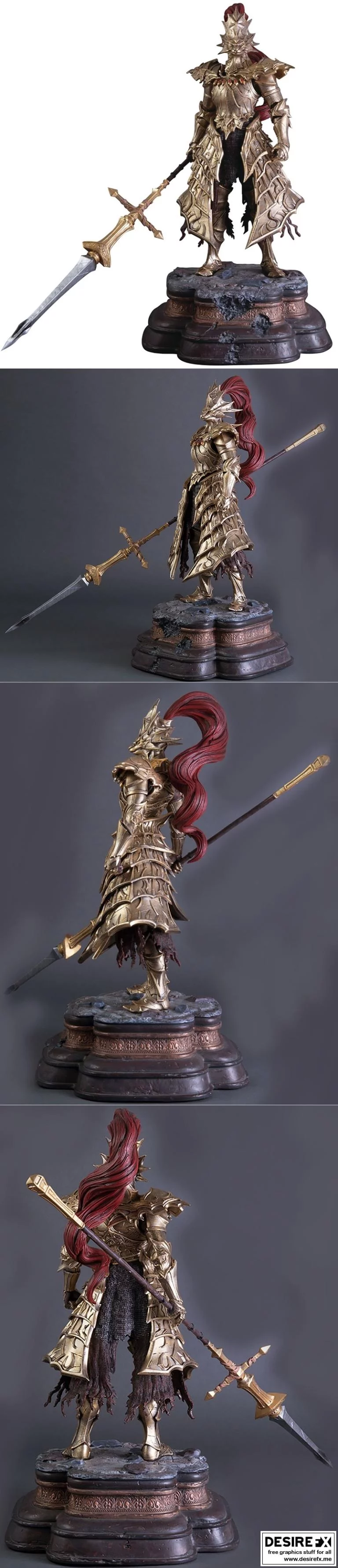 龙武奥尔斯坦——黑暗之魂——3D打印模型|Dragon Slayer Ornstein – Dark Souls – 3D Print Model