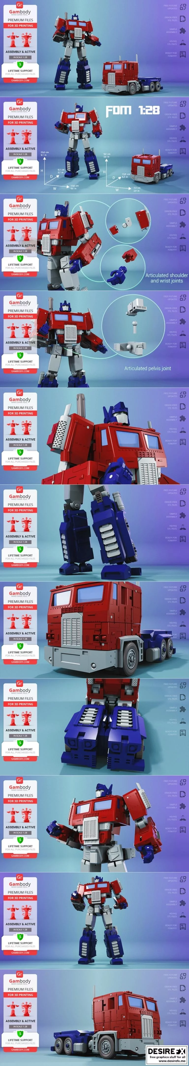 变形金刚-擎天柱-3D打印模型|Optimus Prime – 3D Print Model