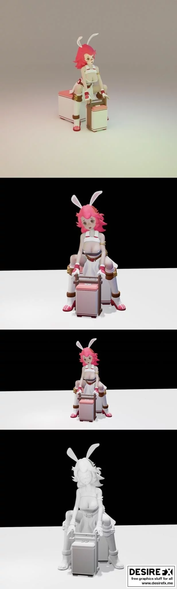 3D打印兔女郎角色模型|Food Delivery Service Bunny Girl – 3D Print Mode
