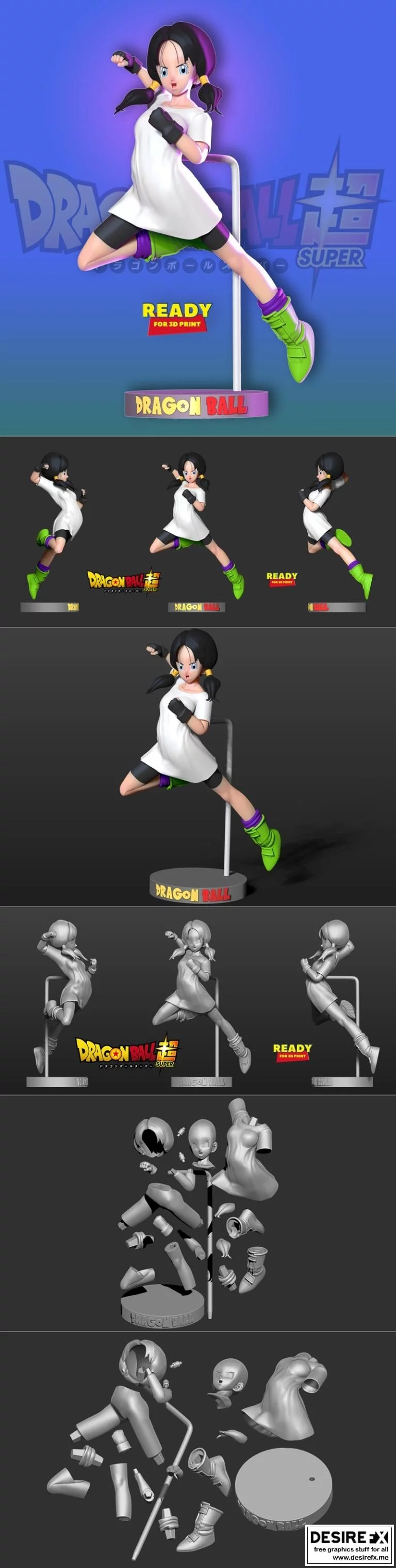 龙珠 - 维迪尔 - 3D打印模型|Videl – Dragon Ball – 3D Print Model