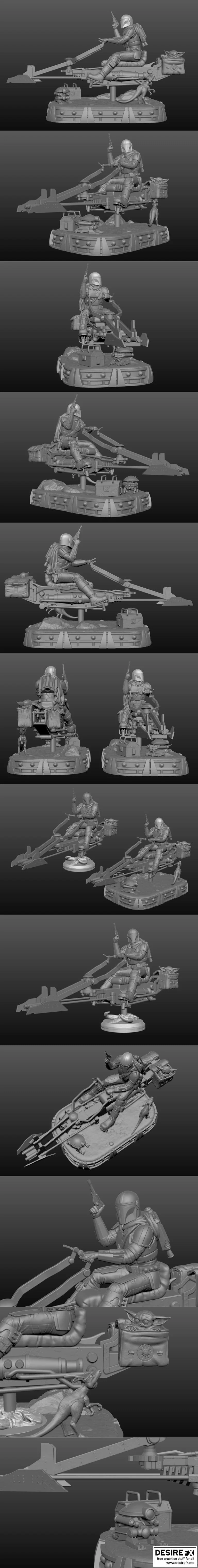 迪奥拉拉3D打印模型|Mandalorian Diorama – 3D Print Model