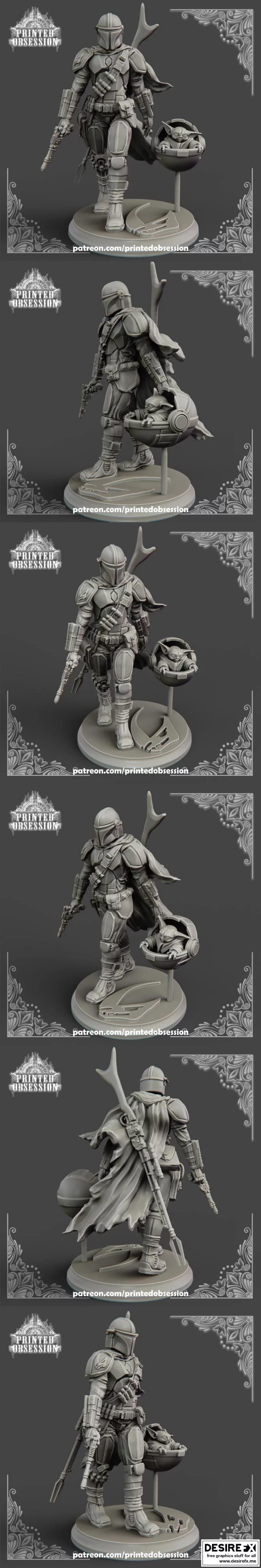 曼达洛人——星球大战粉丝艺术——3D打印模型|The Mandalorian – Star Wars Fanart – 3D Print Model
