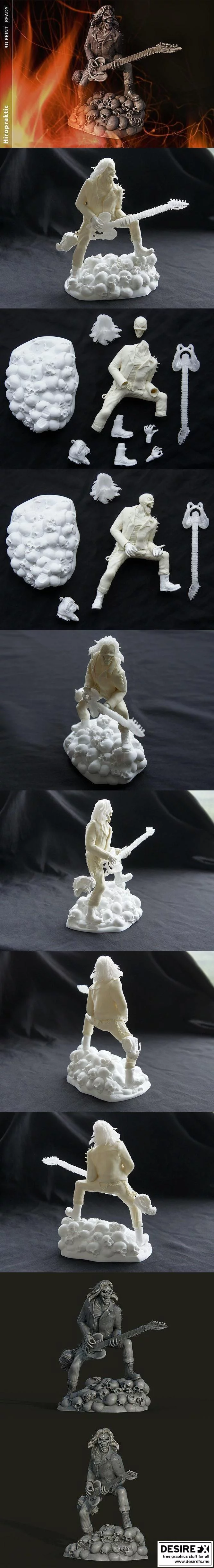 Eddie Skull 石像造型 3D打印模型|Eddie skull the form of a statuette – 3D Print Model
