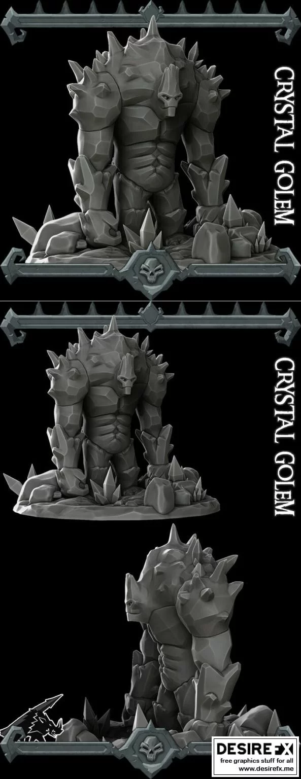 水晶傀儡——3D打印模型|Crystal Golem – 3D Print Model