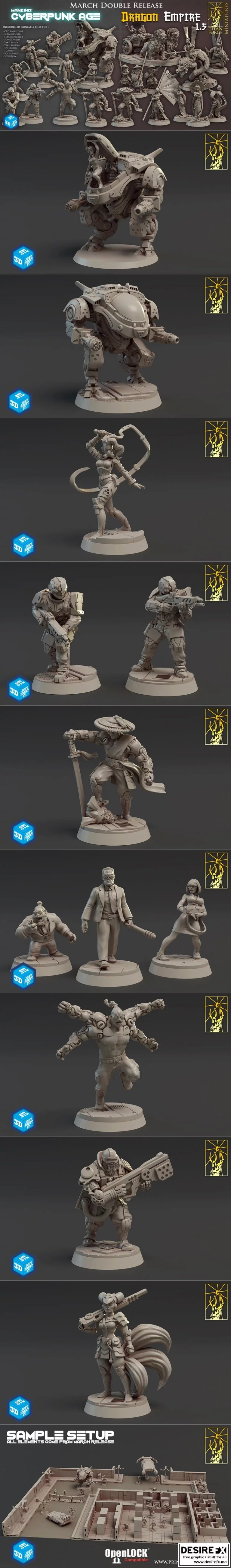 赛博朋克时代与龙帝国 1.5 版 3D打印模型|Cyberpunk Age & Dragon Empires 1.5 – 3D Print Model