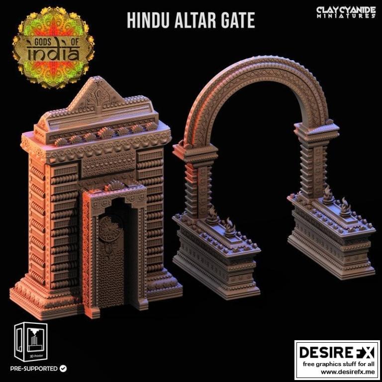 印度教神龛门 3D打印模型|Hindu Altar Gate – 3D Print Model