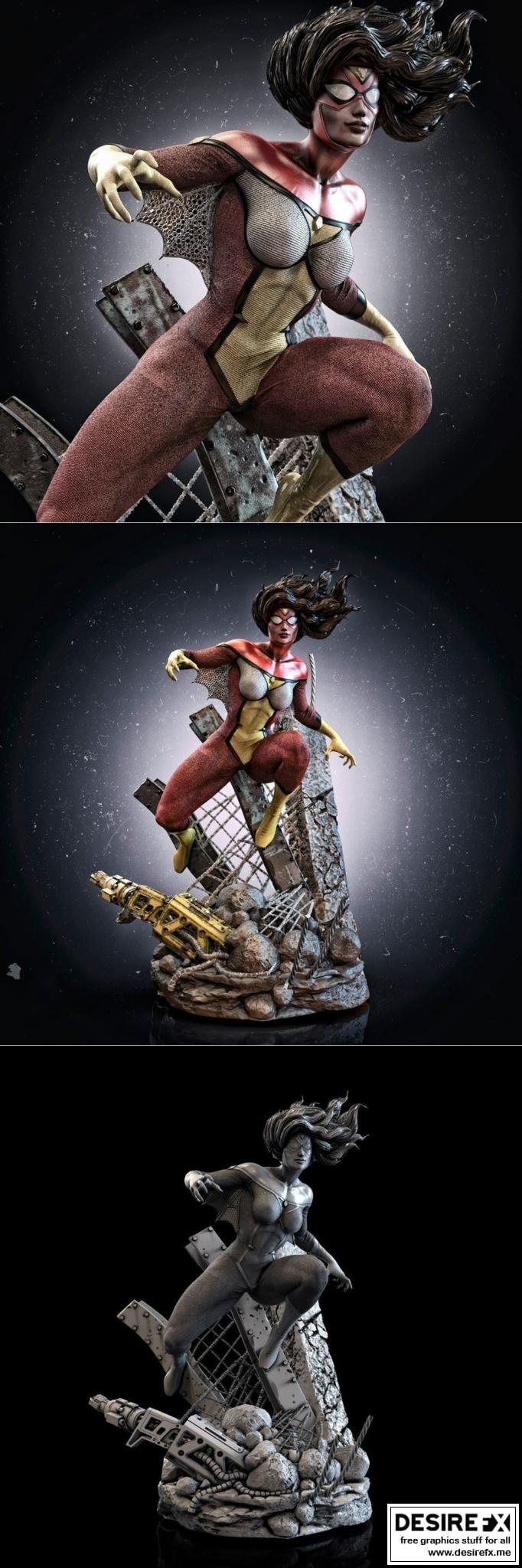 蛛丝女——3D打印模型|Spider Woman – 3D Print Model