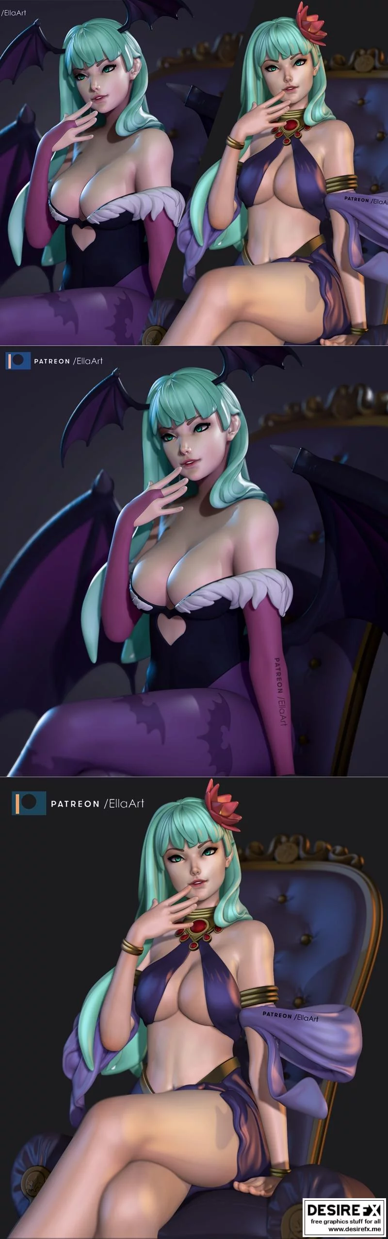 莫尔吉安·艾恩斯兰 3D打印模型|Morrigan Aensland – 3D Print Model