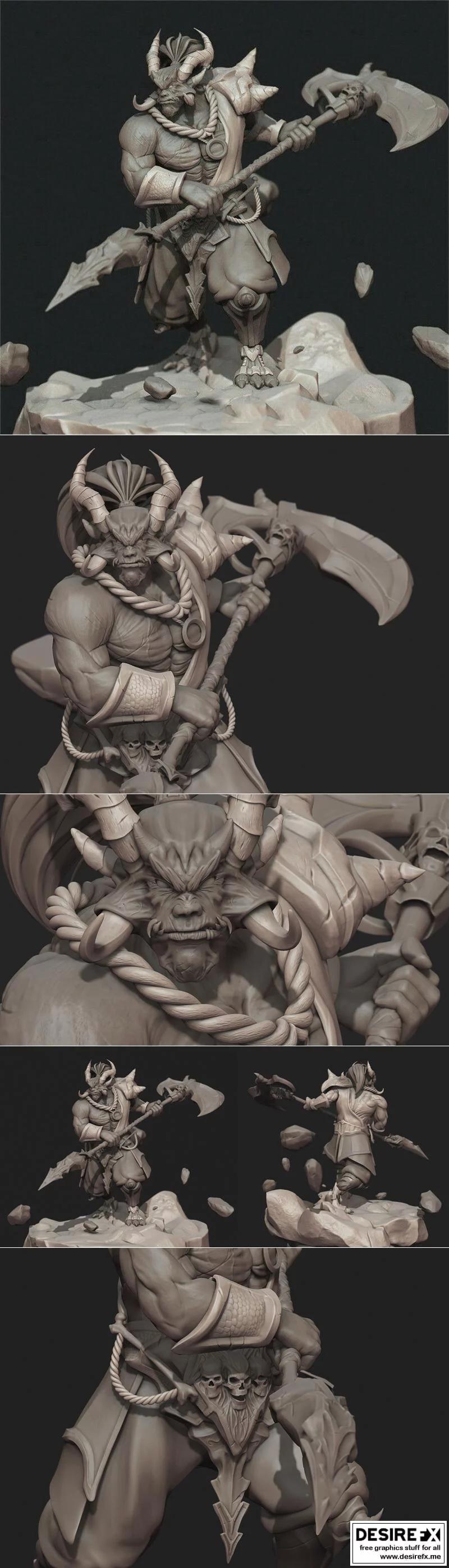 暗神系列——怒焰之神 3D打印模型|The Rage God – Dark Gods – 3D Print Model