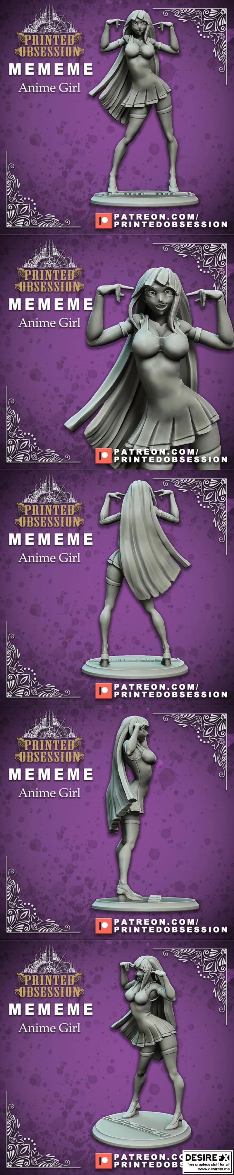 MEMEME - 动漫少女 - 3D打印模型|MEMEME – Anime Girl – 3D Print Model