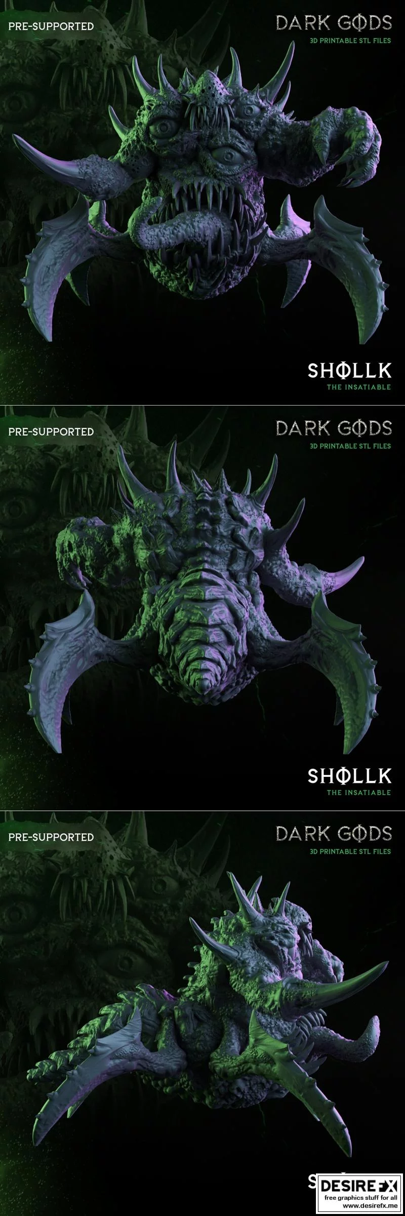 Shollk暗神系列3D打印模型|Shollk – Dark Gods – 3D Print Model