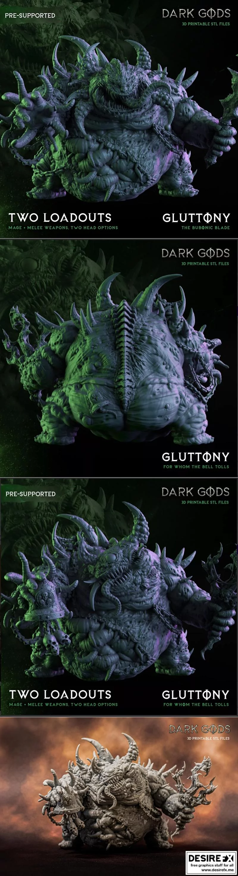 贪吃病态者——3D打印模型|Gluttony the Bubonic One – 3D Print Model