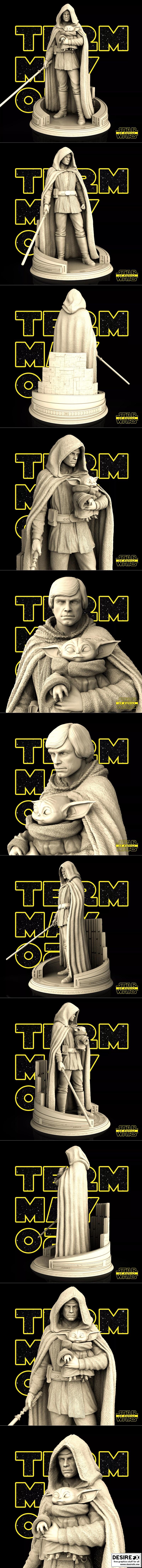 星球大战-卢克·天行者-3D打印模型|Star Wars – Luke Skywalker – 3D Print Model