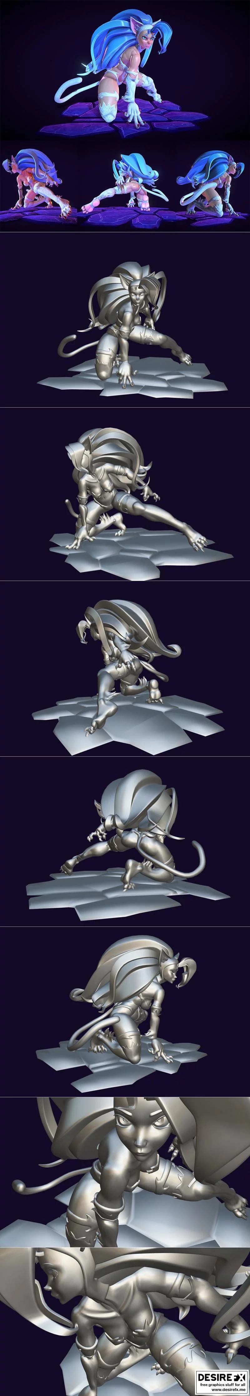 暗黑街头3D打印模型：费莉西亚|Felicia (Darkstalkers) – 3D Print Model