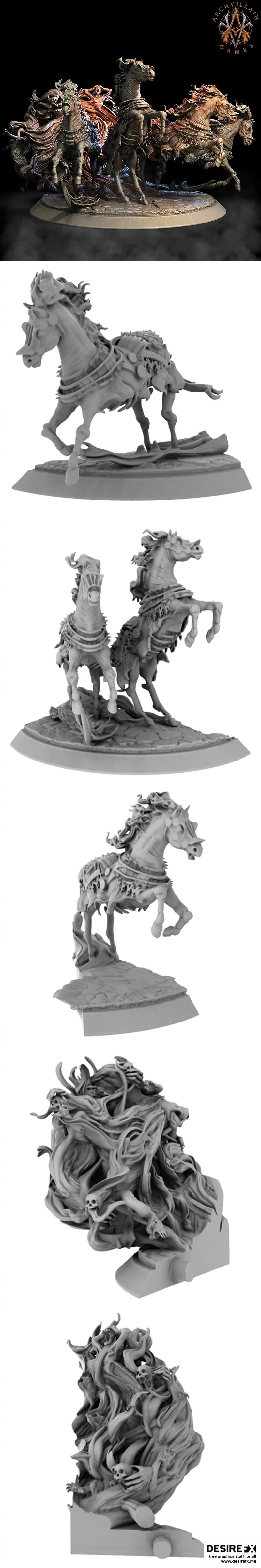 Archvillain Games Baron’s Horses – 3D Print Model