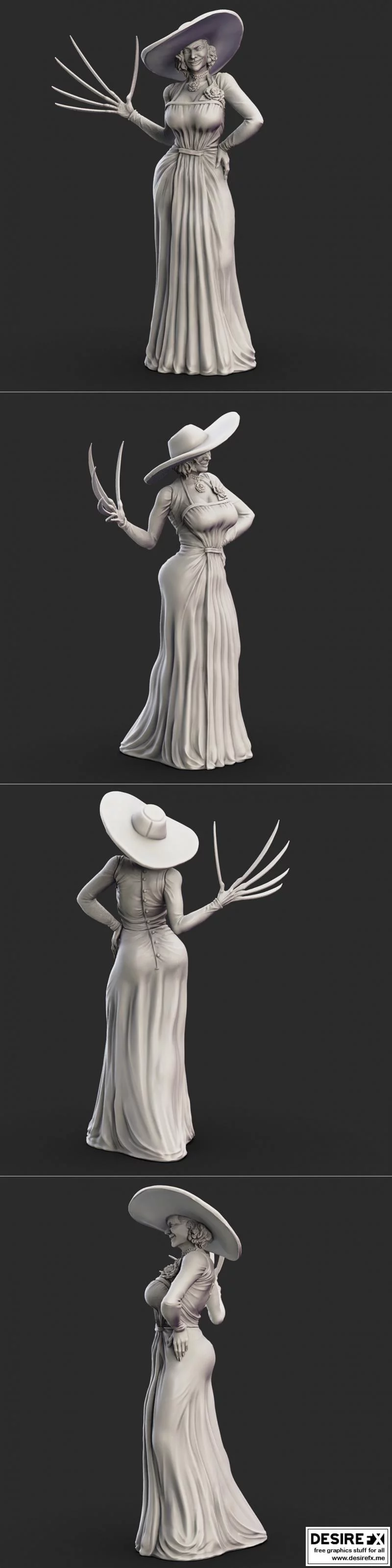 德米特雷斯库夫人——生化危机村庄——3D打印模型|Lady Dimitrescu – Resident Evil Village – Tall Vampire Mother – 3D Print Model