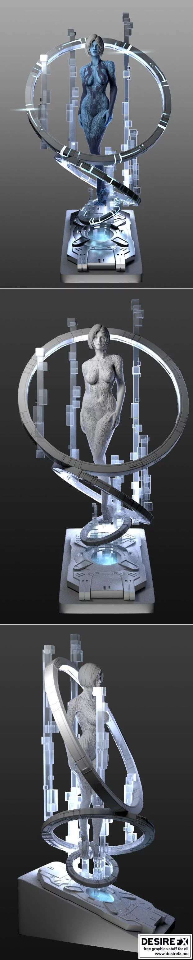 博德之门 3D打印模型|Cortana – Halo – 3D Print Model