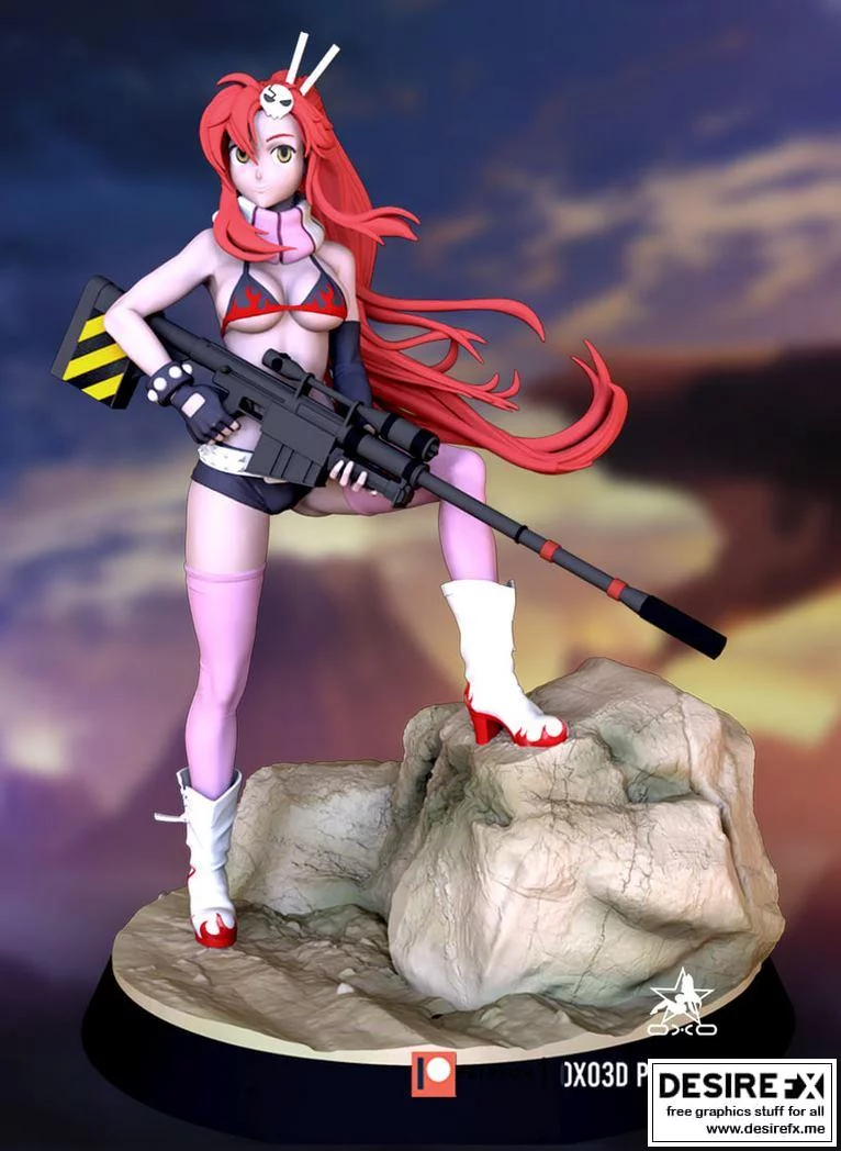 藤原拓海 《天元突破 红莲螺岩》3D打印模型|Yoko Littner – Tengen Toppa Gurren Lagann – 3D Print Model