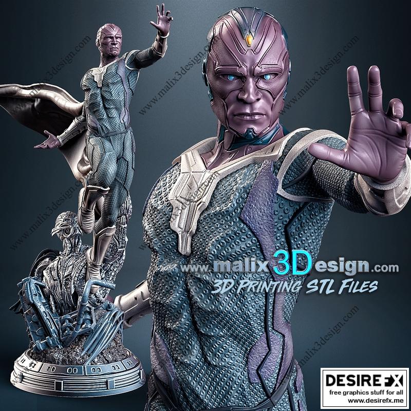 3D打印模型：赛博朋克霓虹侠|Vision – 3D Print Model