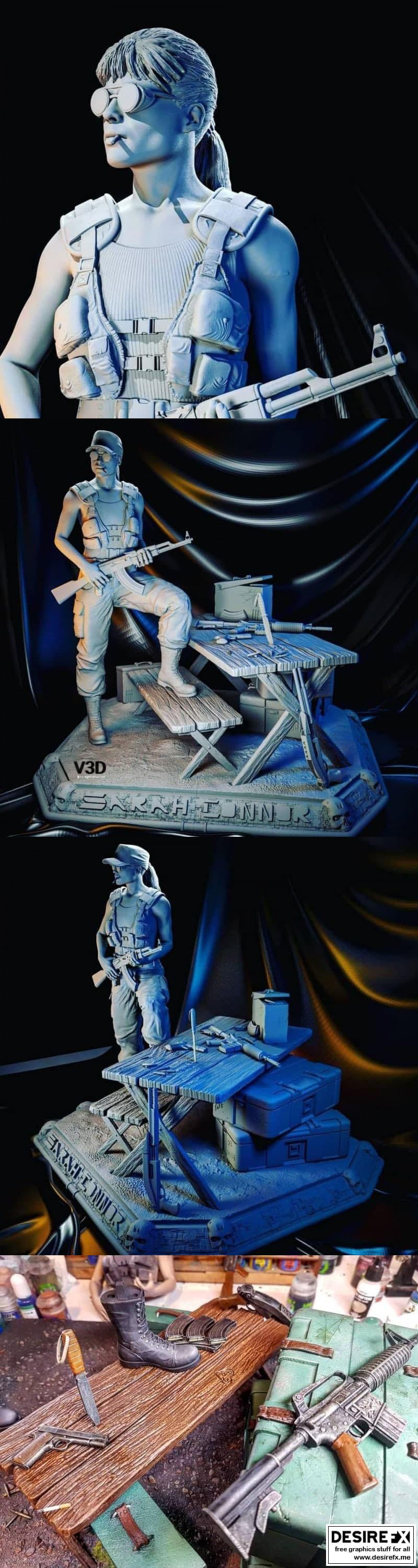 终结者2：审判日 - 萨拉·康纳 - 3D打印模型|Terminator 2: Judgment Day – Sarah Connor – 3D Print Model