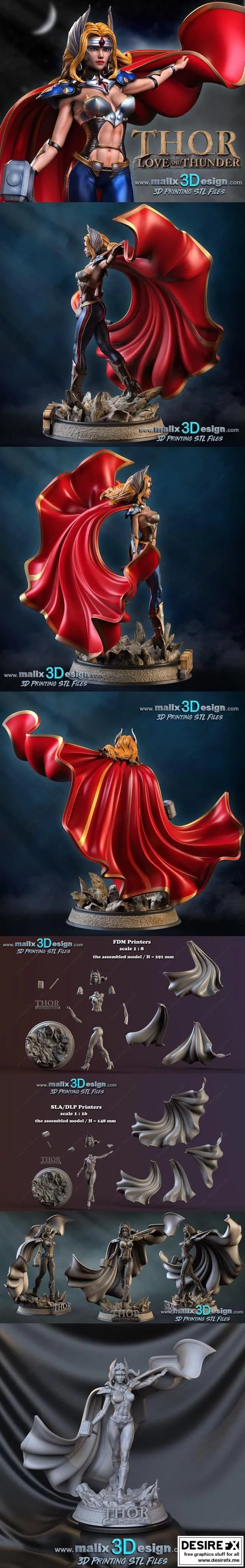雷神女侠 3D打印模型|Lady Thor – 3D Print Model