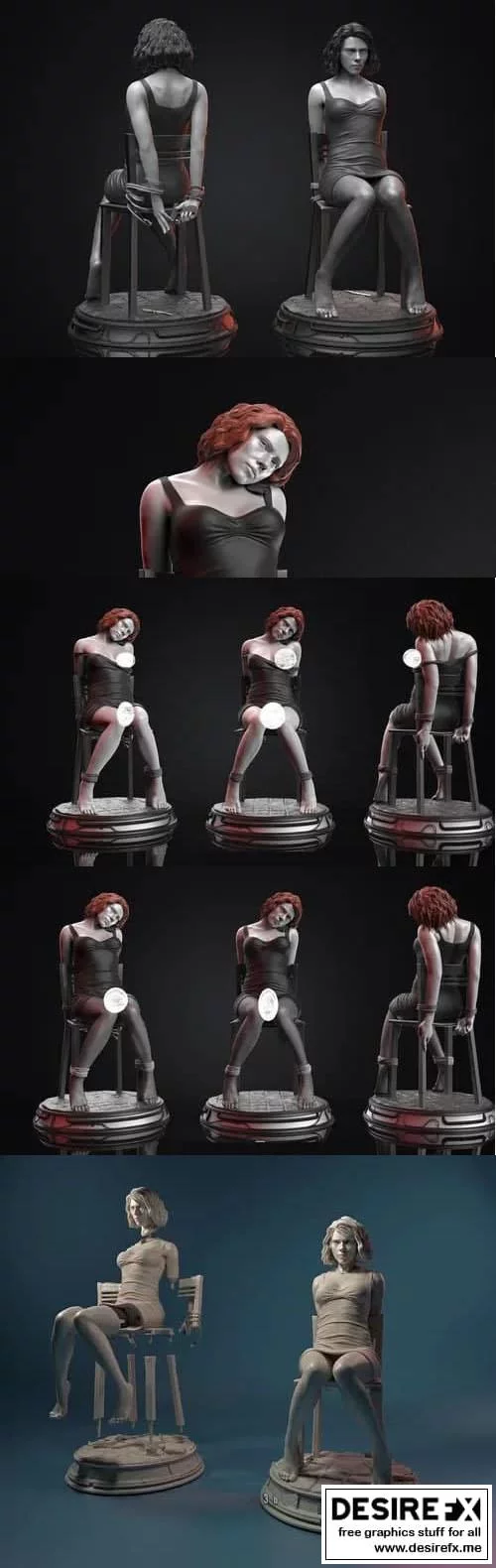 黑寡妇3D打印模型套装|Scarlett Johansson – Black Widow – 3D Print Model (Full Pack)