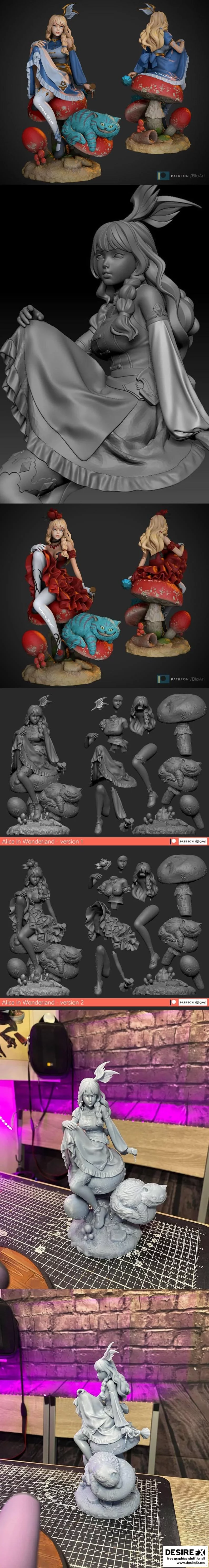 爱丽丝梦游仙境 3D打印模型|Alice in Wonderland – 3D Print Model