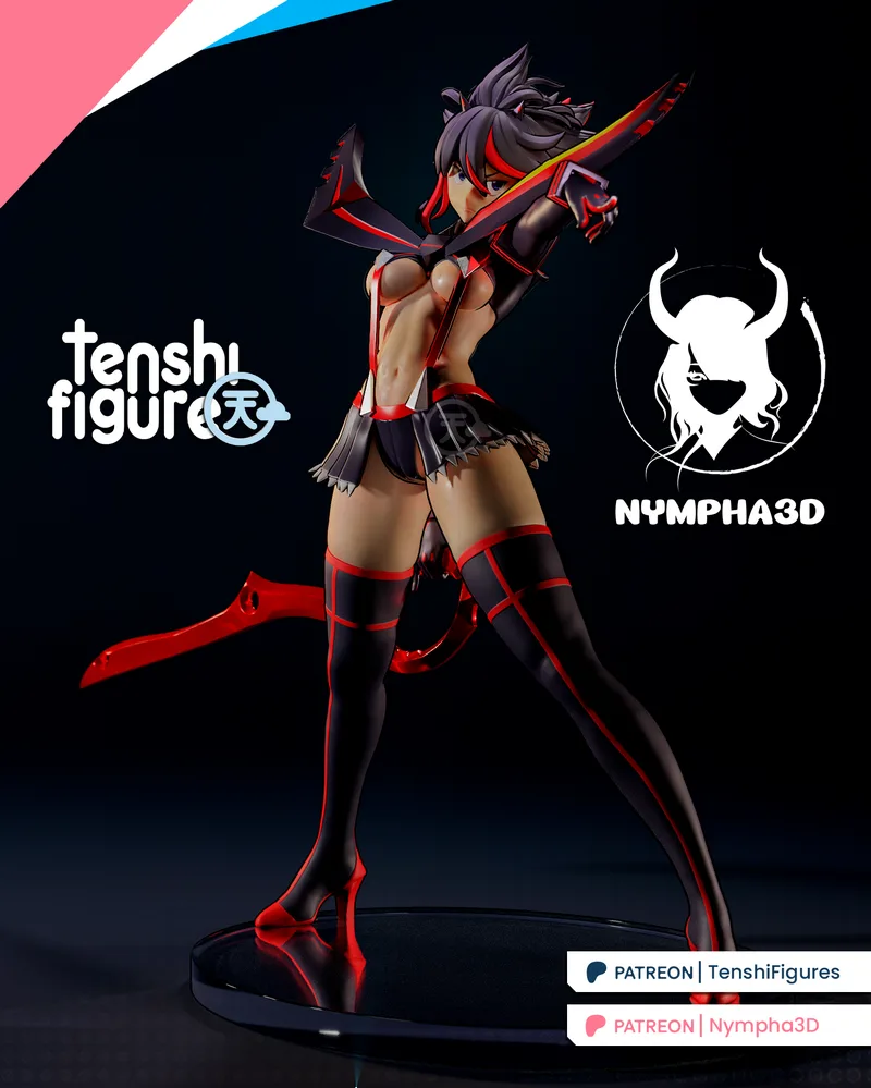 杀戮来击3D打印模型：御厨莉可|Tenshi Figures – Ryuko Matoi – Kill la Kill – 3D Print Model