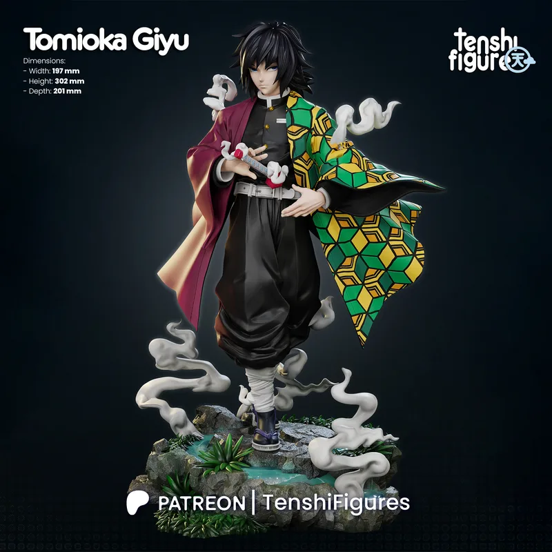 3D打印模型：《鬼灭之刃》祢豆子|Tenshi Figures – Tomioka Giyu – Demon Slayer – Kimetsu no Yaiba – 3D Print Model