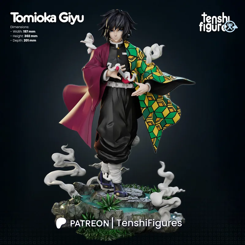 3D打印模型：《鬼灭之刃》祢豆子|Tenshi Figures – Tomioka Giyu – Demon Slayer – Kimetsu no Yaiba – 3D Print Model