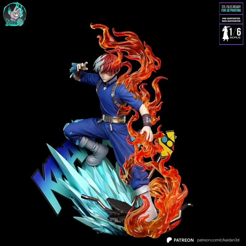 三围打印模型：我的英雄学院·千面之冰|Kaidan – Shoto Todoroki – Boku No Hero Academia – 3D Print Model