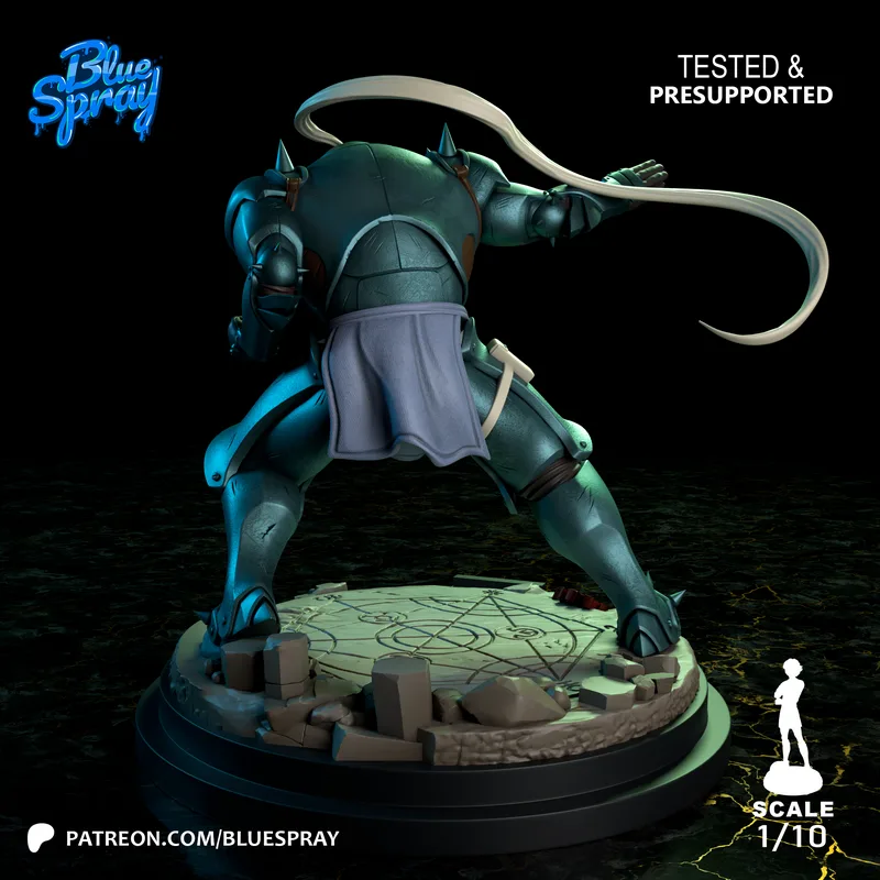 蓝喷雾——《钢之炼金术师》阿尔冯斯·艾尔利克 3D打印模型|Blue Spray – Alphonse Elric – 3D Print Model