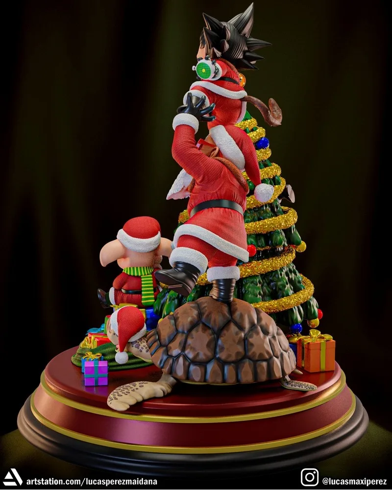 龙珠圣诞场景3D打印模型|Dragon Ball Christmas Diorama – 3D Print Model
