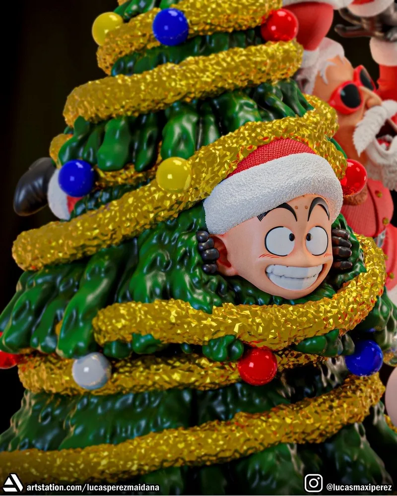 龙珠圣诞场景3D打印模型|Dragon Ball Christmas Diorama – 3D Print Model