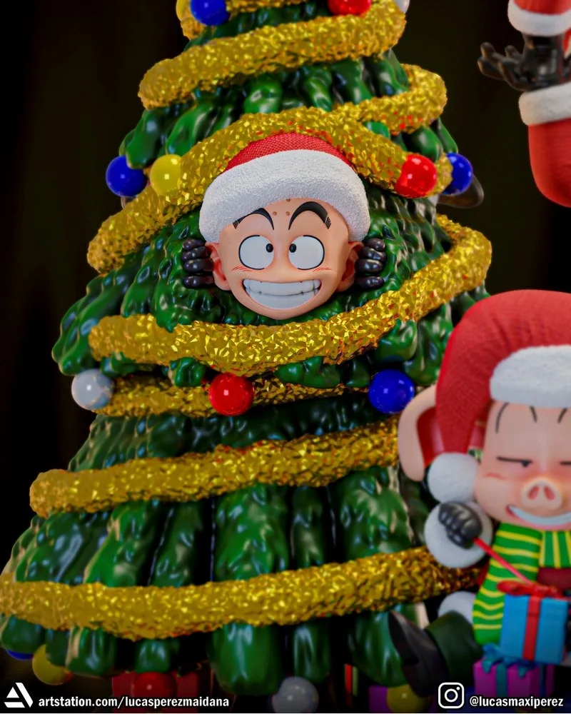 龙珠圣诞场景3D打印模型|Dragon Ball Christmas Diorama – 3D Print Model