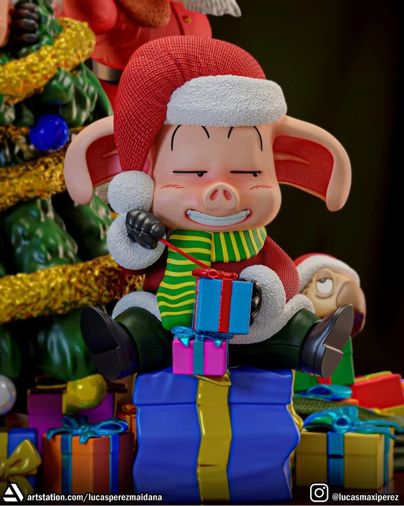 龙珠圣诞场景3D打印模型|Dragon Ball Christmas Diorama – 3D Print Model