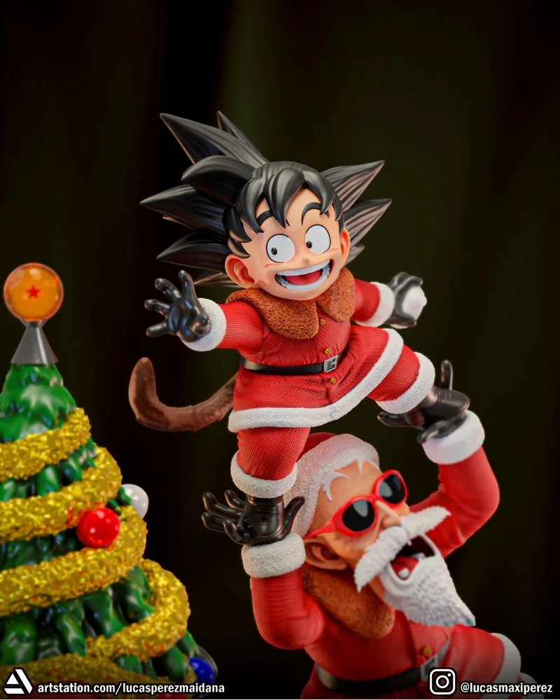 龙珠圣诞场景3D打印模型|Dragon Ball Christmas Diorama – 3D Print Model
