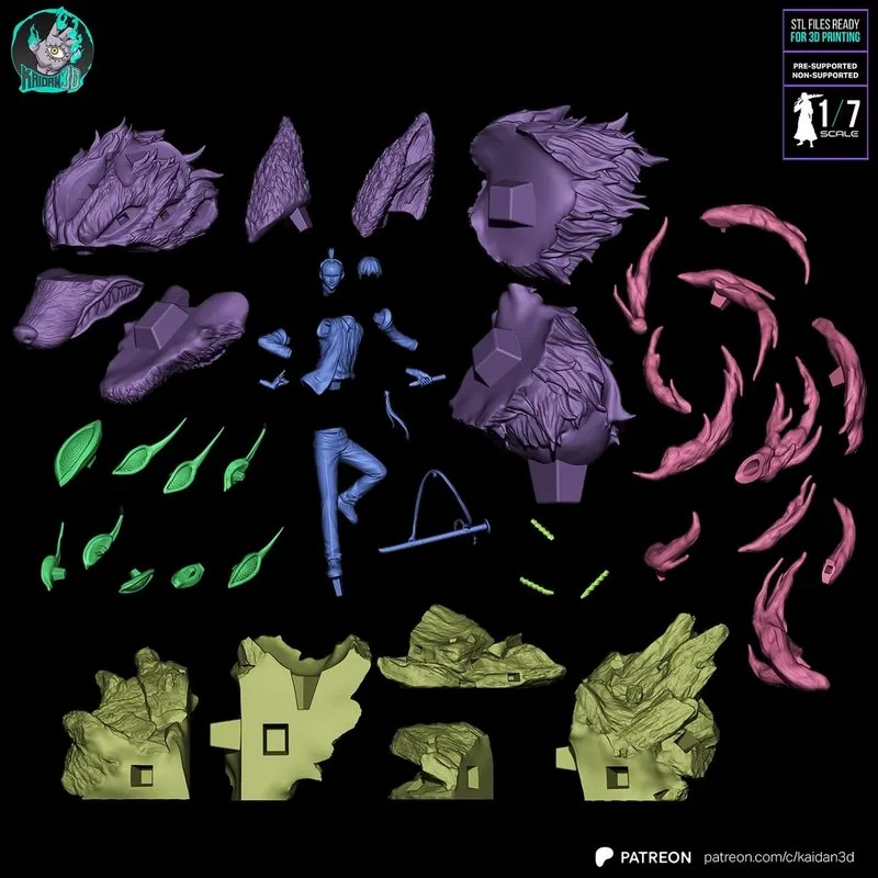 Kaidan 3D打印模型：Aki Hayakawa x The Fox Devil（ Chainsaw Man）|Kaidan – Aki Hayakawa x The Fox Devil – Chainsaw Man – 3D Print Model