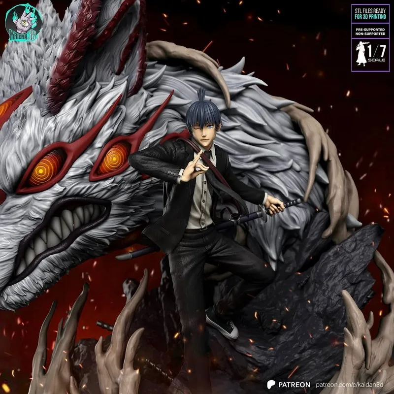 Kaidan 3D打印模型：Aki Hayakawa x The Fox Devil（ Chainsaw Man）|Kaidan – Aki Hayakawa x The Fox Devil – Chainsaw Man – 3D Print Model
