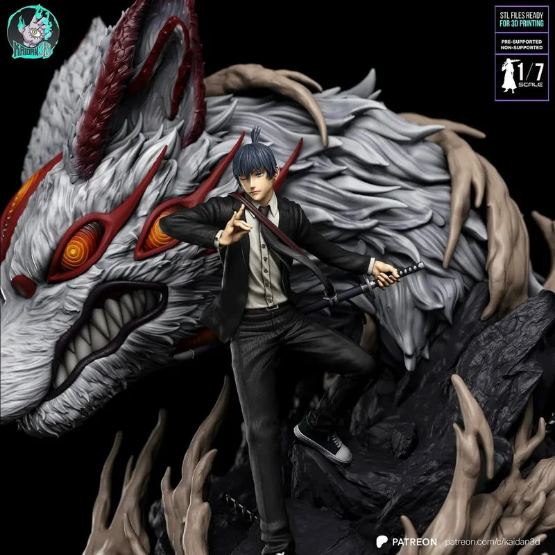 Kaidan 3D打印模型：Aki Hayakawa x The Fox Devil（ Chainsaw Man）|Kaidan – Aki Hayakawa x The Fox Devil – Chainsaw Man – 3D Print Model