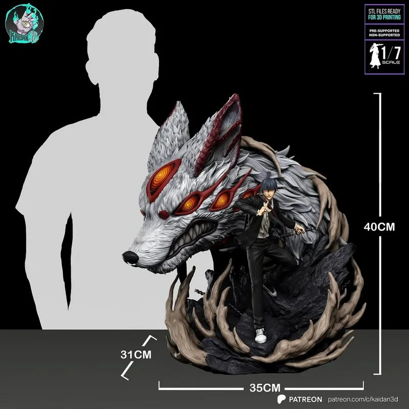 Kaidan 3D打印模型：Aki Hayakawa x The Fox Devil（ Chainsaw Man）|Kaidan – Aki Hayakawa x The Fox Devil – Chainsaw Man – 3D Print Model